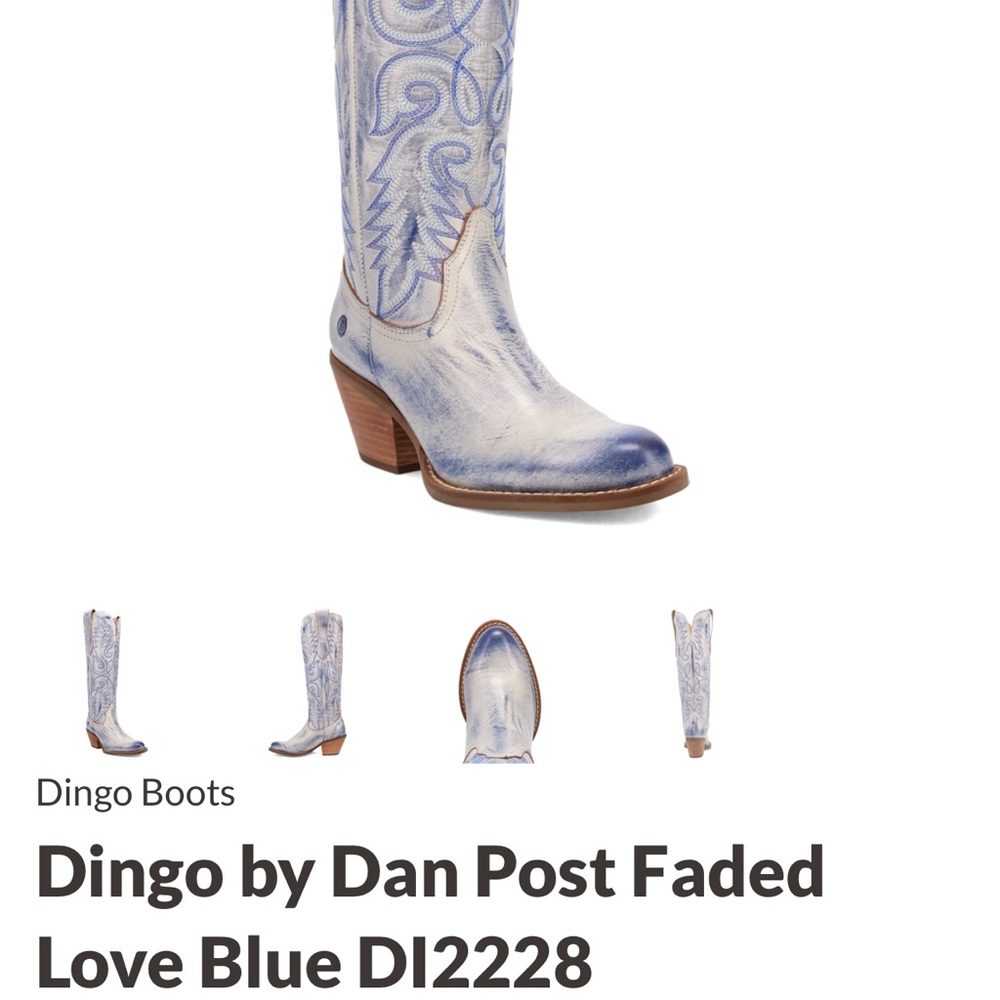 Dingo Faded Blue Cowboy Boots